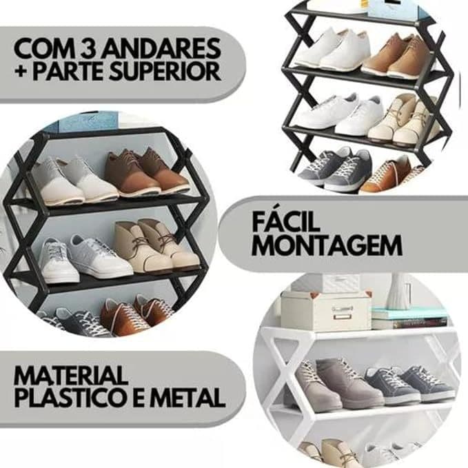 Sapateira Sanfonada 4 Andares 12 Pares