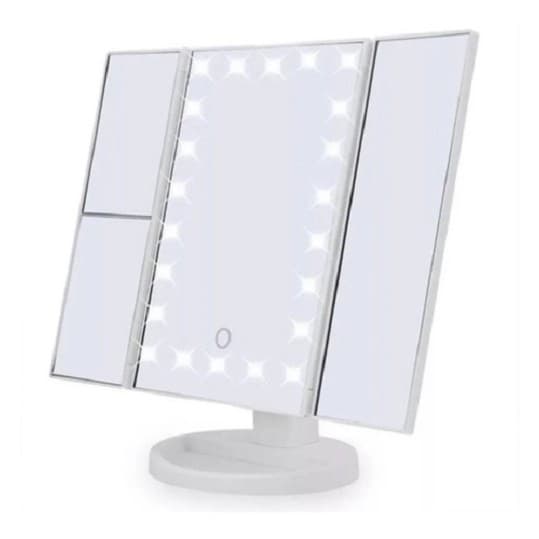 Espelho Camarim 16 Leds Ajustável com Aumento e Zoom Luz Iluminação Maquiagem