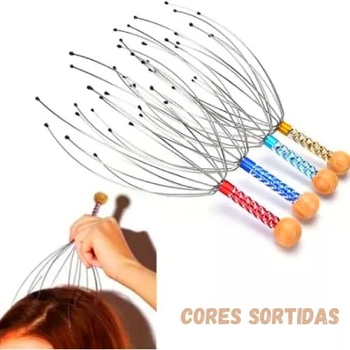 Kit 5 Massageador De Cabeça 12 Pontas Alivia O Stress Coçador
