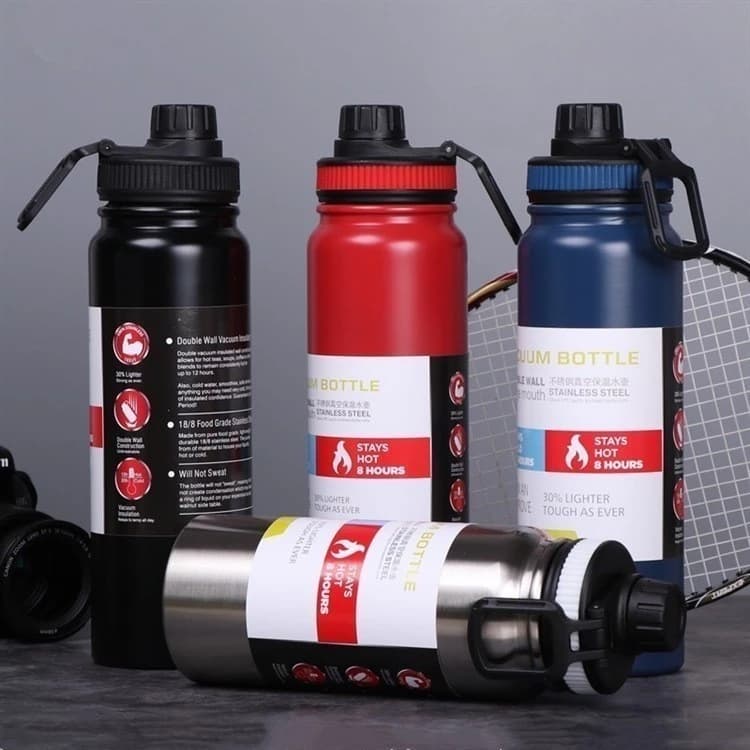 Garrafa Térmica 800ml em Aço Inoxidável Modelo Tirável à Vácuo Esportes De Grande Capacidade