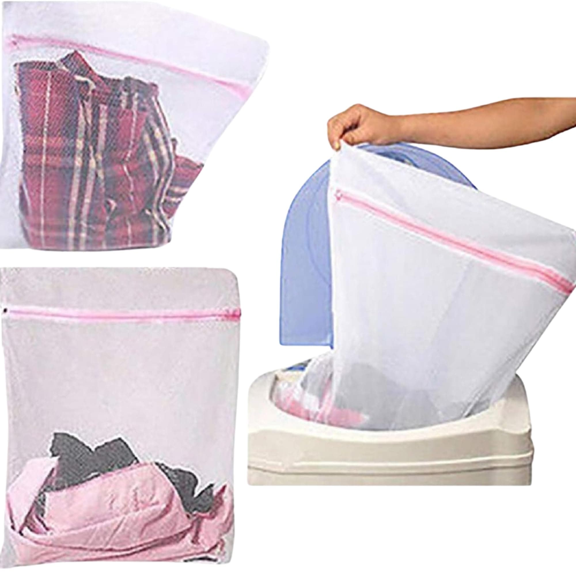 Kit 1/3/5/6 Saco De lavar roupa Protetor de Roupas Evita Bolinhas 50x60 - NEXUS MARKET - 1