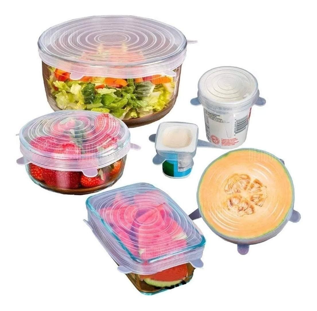 Kit 6 Tampa De Silicone Diferentes Tamanhos