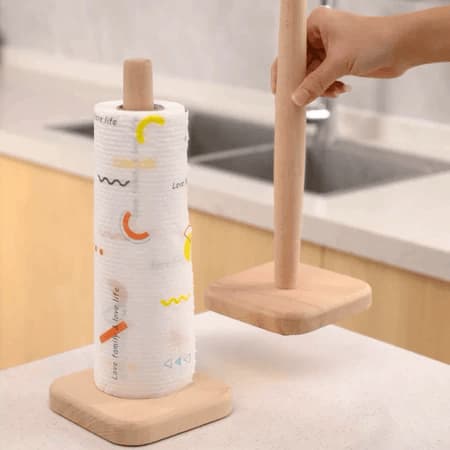 Suporte Papel Toalha de Bambu
