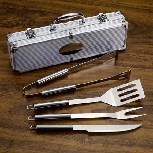 Maleta Para Churrasco Com 4 Peças de Alumínio