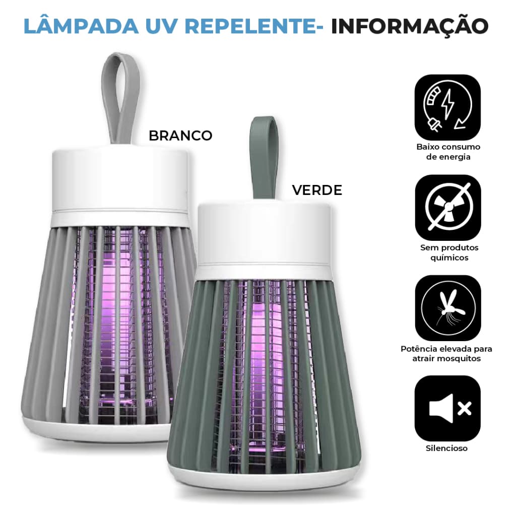 Kit Luminária Mosquiteira Repelente de Tomada