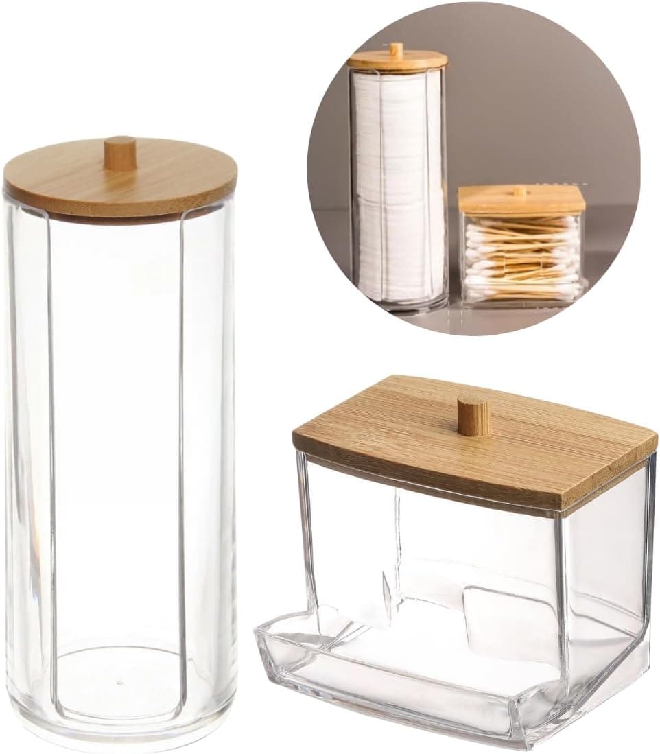 Conjunto porta disco de algodão e porta cotonete