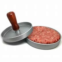 Forma de Hambúrguer de Inox Com Pegador de Madeira
