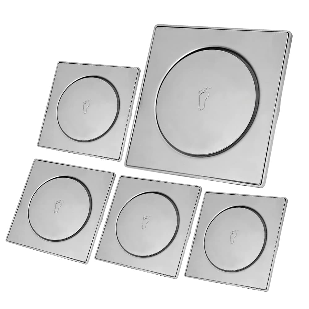 Kit 5 Ralos Click Inteligente Aço Inox Clic 10x10 Banheiro Pop Up Lavabo